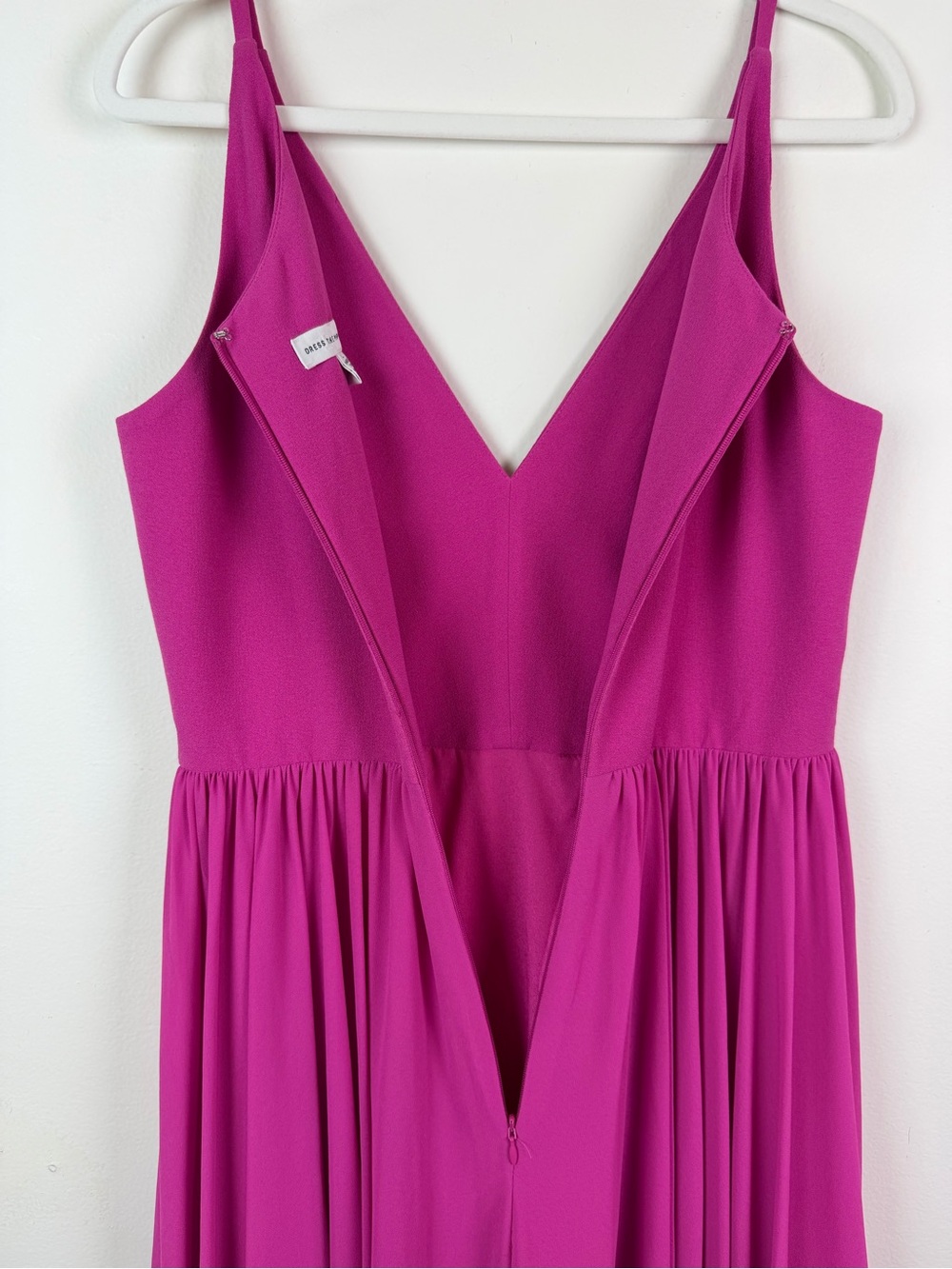 Hot Pink V-Neck Spaghetti Strap Dress - Picture 12 of 16